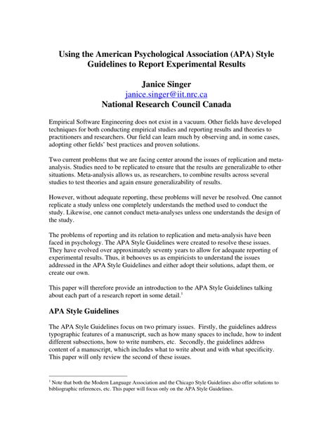 results in apa format|Writing a Research Report in American Psychological Association (APA .